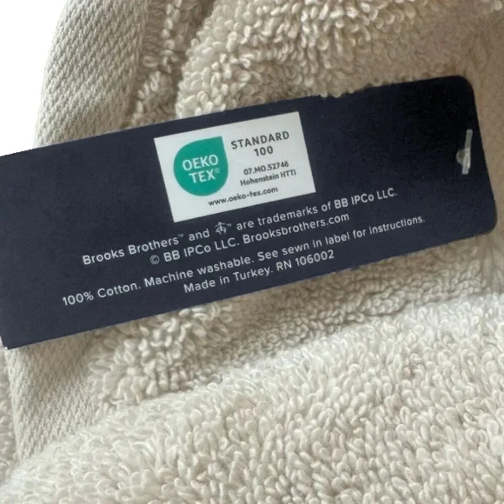 NEW! BROOKS BROTHERS Premium Turkish Bath Towel Set!  Tan  2 Bath Towels 54 x 29